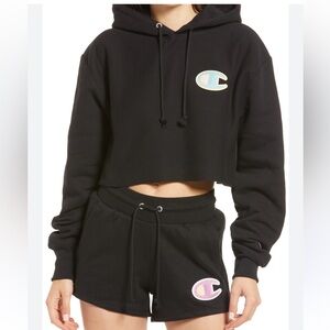 Champion Reverse Weave Crop Logo Hoodie